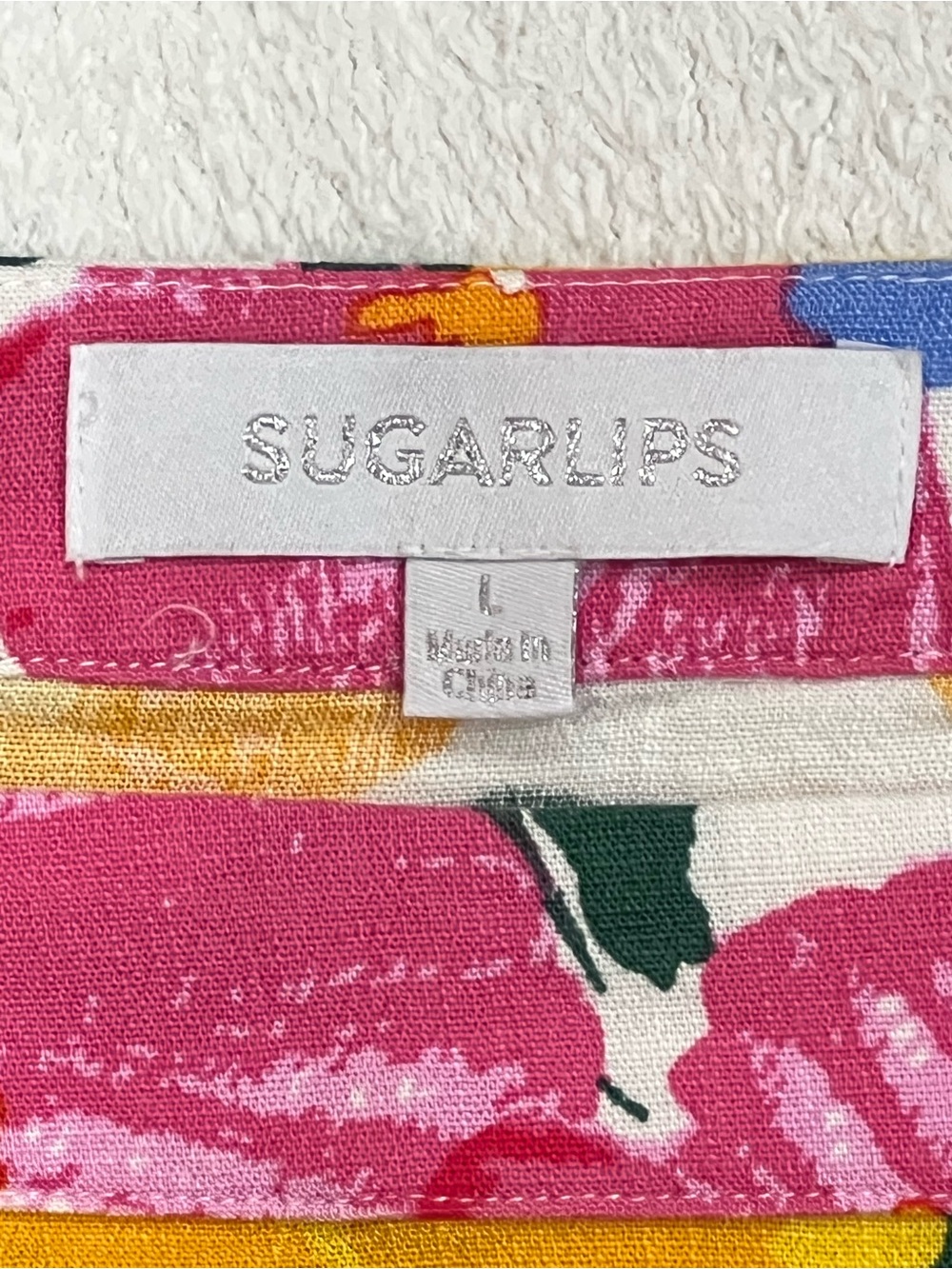 Sugarlips Floral Off Shoulder Balloon Sleeve Blouse Size Large - Picture 9 of 11